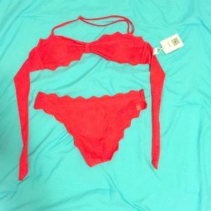 Red bikini swim suit